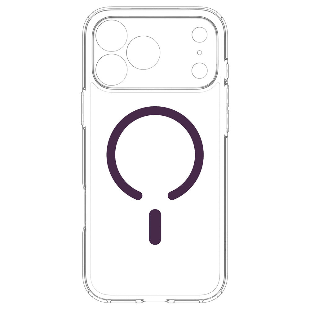 Funda MagSafe para Apple iPhone 18 Pro / 17 Pro, Spigen, Ultra Hybrid, color vino transparente ACS12335
