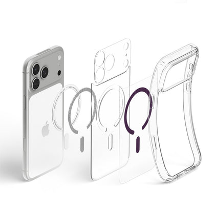 Funda MagSafe para Apple iPhone 18 Pro / 17 Pro, Spigen, Ultra Hybrid, color vino transparente ACS12335