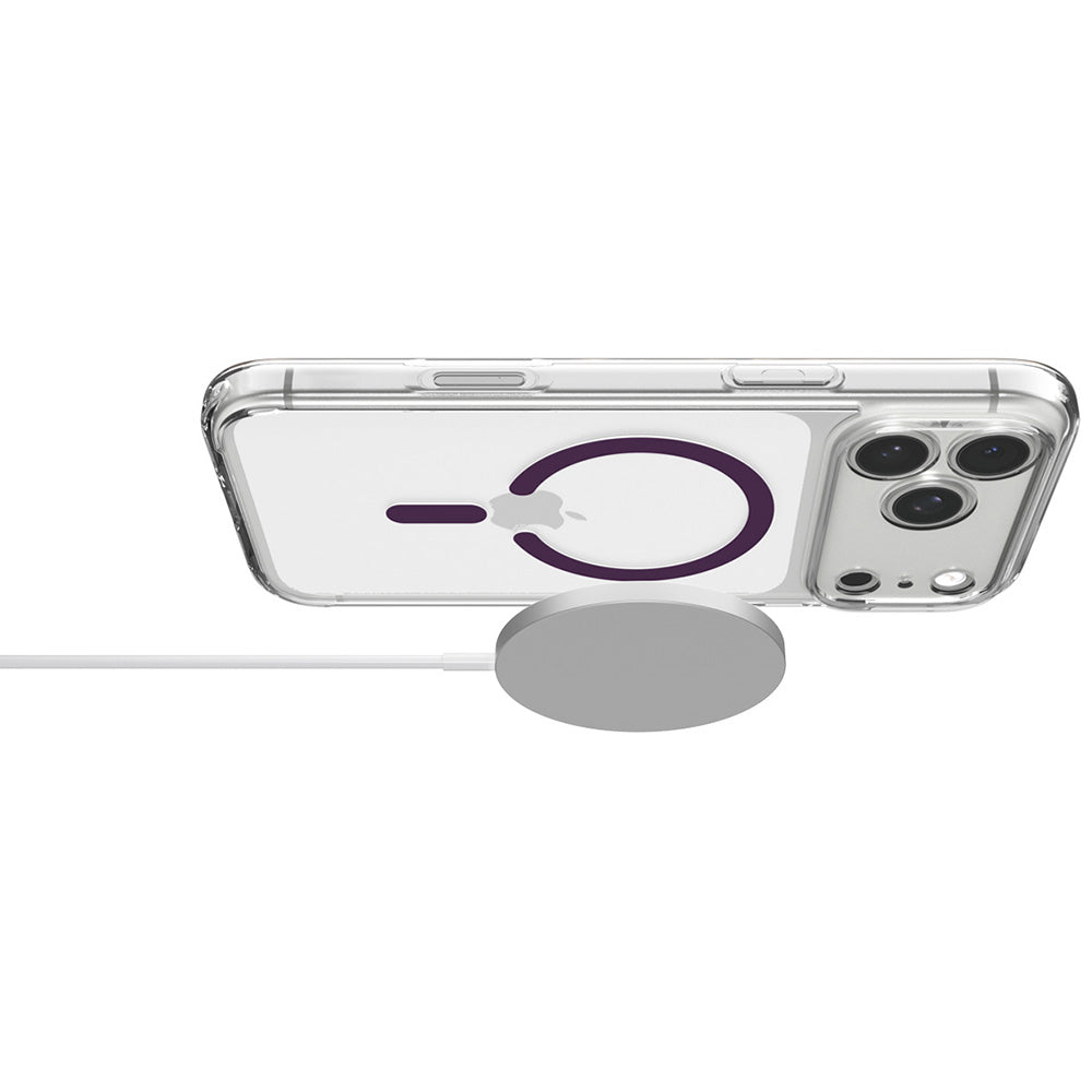 Funda MagSafe para Apple iPhone 18 Pro / 17 Pro, Spigen, Ultra Hybrid, color vino transparente ACS12335