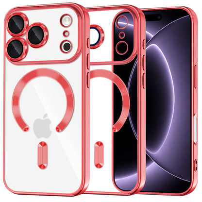Funda MagSafe para Apple iPhone 18 Pro / 17 Pro, Techsuit, Luxury Crystal, Roja