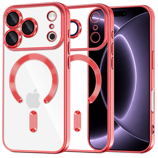Funda MagSafe para Apple iPhone 18 Pro / 17 Pro, Techsuit, Luxury Crystal, Roja