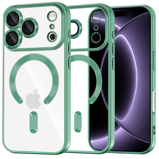 Funda MagSafe para Apple iPhone 18 Pro / 17 Pro, Techsuit, Luxury Crystal, Verde Claro