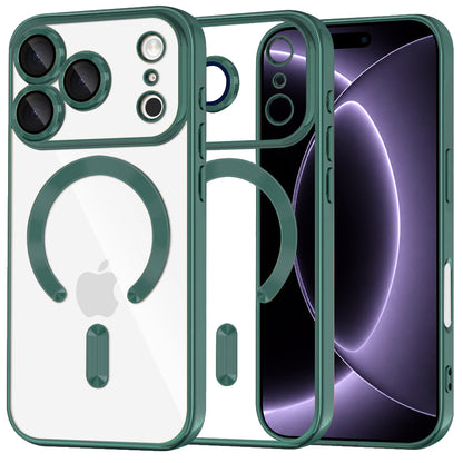 Funda MagSafe para Apple iPhone 18 Pro / 17 Pro, Techsuit, Luxury Crystal, Verde Oscuro