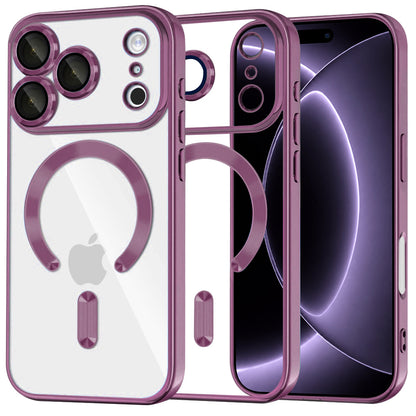 Funda MagSafe para Apple iPhone 18 Pro / 17 Pro, Techsuit, Luxury Crystal, Burdeos Oscuro