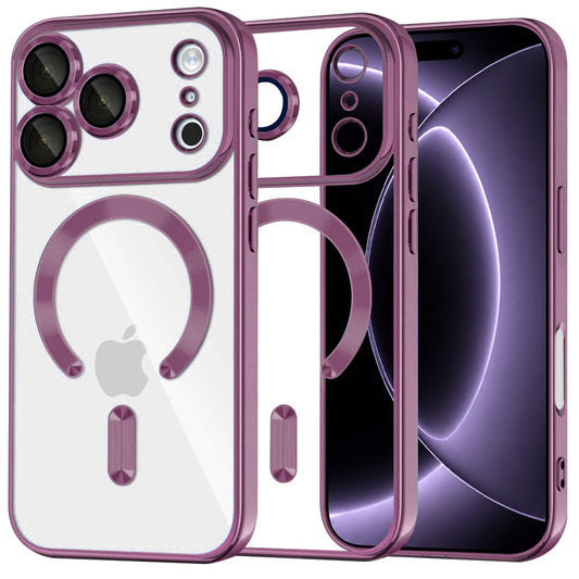 Funda MagSafe para Apple iPhone 18 Pro / 17 Pro, Techsuit, Luxury Crystal, Burdeos Oscuro