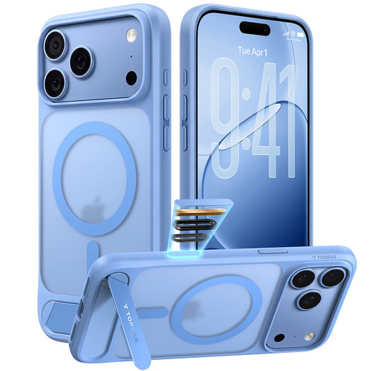 Funda MagSafe para Apple iPhone 18 Pro / 17 Pro, Torras, Ostand L1 Guardian, Azul
