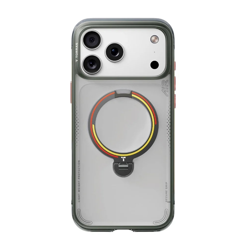 Funda MagSafe para Apple iPhone 18 Pro / 17 Pro, Torras, Ostand Q3 Air Football, Gris