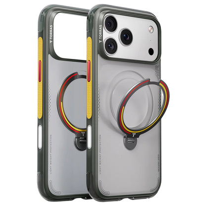 Funda MagSafe para Apple iPhone 18 Pro / 17 Pro, Torras, Ostand Q3 Air Football, Gris