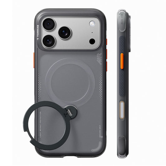 Funda MagSafe para Apple iPhone 18 Pro / 17 Pro, Torras, Ostand Q3 Air, Gris