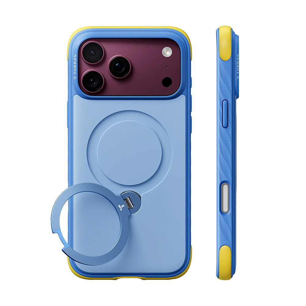 Funda MagSafe para Apple iPhone 18 Pro / 17 Pro, Torras, Ostand Q3 Rugged, Azul