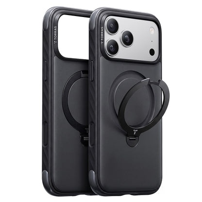 Funda MagSafe para Apple iPhone 18 Pro / 17 Pro, Torras, Ostand Q3 Rugged, Negra