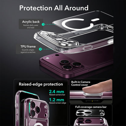 Funda MagSafe para Apple iPhone 18 Pro, ESR, Classic Hybrid, Transparente