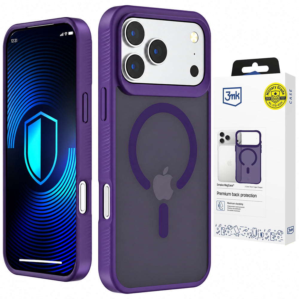 Funda MagSafe para Apple iPhone 18 Pro Max / 17 Pro Max, 3MK, Smoke MagCase, Morado