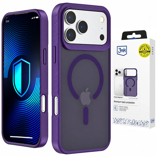 Funda MagSafe para Apple iPhone 18 Pro Max / 17 Pro Max, 3MK, Smoke MagCase, Morado