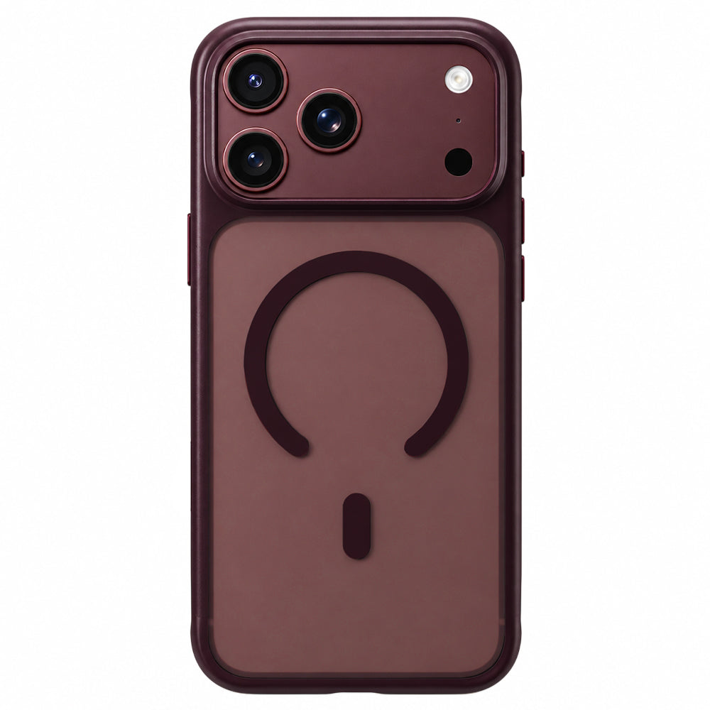Funda MagSafe para Apple iPhone 18 Pro Max / 17 Pro Max, Blueo, respetuosa con la piel y anticaídas, color burdeos satinado