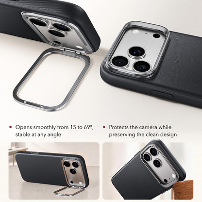 Funda MagSafe para Apple iPhone 18 Pro Max / 17 Pro Max, ESR, Atelier con soporte, Negra