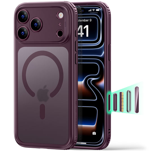 Funda MagSafe para Apple iPhone 18 Pro Max / 17 Pro Max, ESR, Classic Hybrid, Burdeos Oscuro Satinado
