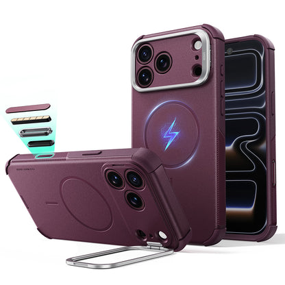Funda MagSafe para Apple iPhone 18 Pro Max / 17 Pro Max, ESR, Cyber Armor Kickstand, Burdeos Oscuro Satinado