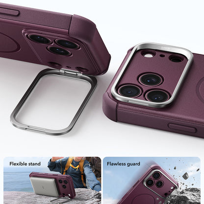 Funda MagSafe para Apple iPhone 18 Pro Max / 17 Pro Max, ESR, Cyber Armor Kickstand, Burdeos Oscuro Satinado