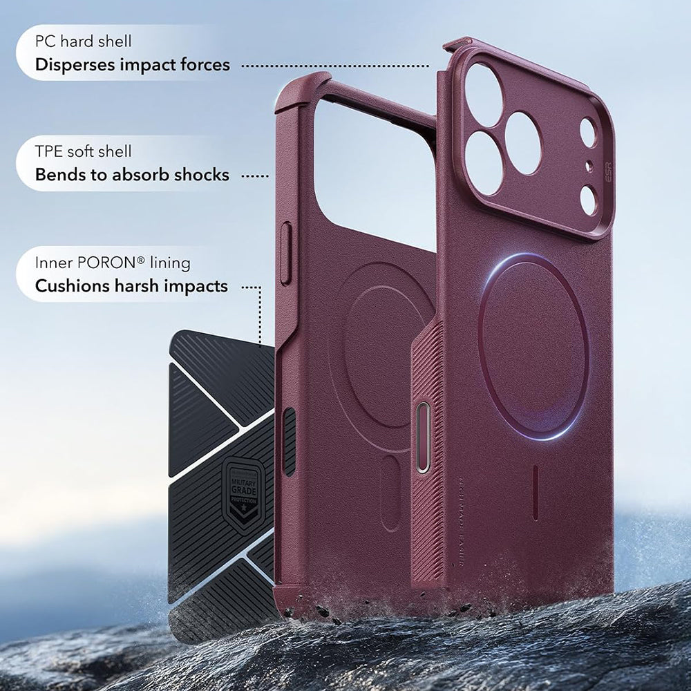 Funda MagSafe para Apple iPhone 18 Pro Max / 17 Pro Max, ESR, Cyber, Burdeos Oscuro Satinado