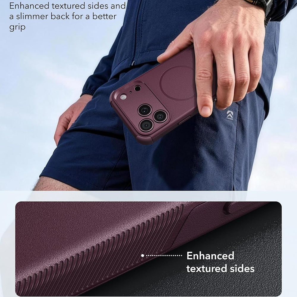Funda MagSafe para Apple iPhone 18 Pro Max / 17 Pro Max, ESR, Cyber, Burdeos Oscuro Satinado