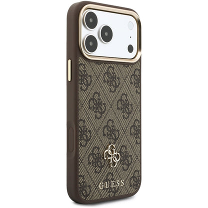 Funda MagSafe para Apple iPhone 18 Pro Max / 17 Pro Max, Guess, 4G Cardslot & Big Strap, Marrón