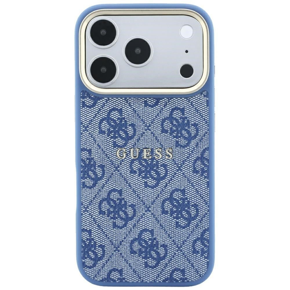 Funda MagSafe para Apple iPhone 18 Pro Max / 17 Pro Max, Guess, 4G Embossed Classic, Azul