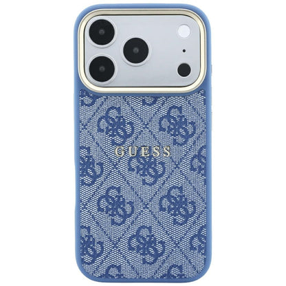 Funda MagSafe para Apple iPhone 18 Pro Max / 17 Pro Max, Guess, 4G Embossed Classic, Azul