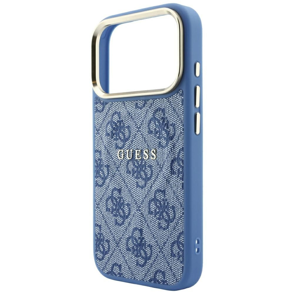 Funda MagSafe para Apple iPhone 18 Pro Max / 17 Pro Max, Guess, 4G Embossed Classic, Azul