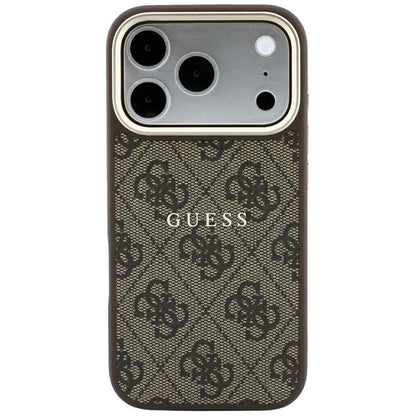 Funda MagSafe para Apple iPhone 18 Pro Max / 17 Pro Max, Guess, 4G Embossed Classic, Marrón