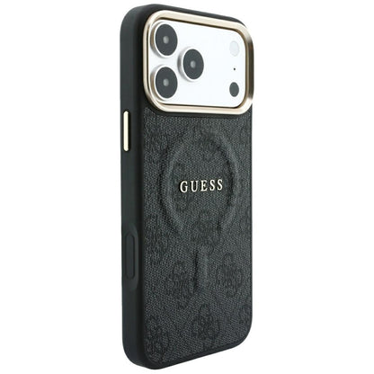 Funda MagSafe para Apple iPhone 18 Pro Max / 17 Pro Max, Guess, 4G Embossed Classic, Negra