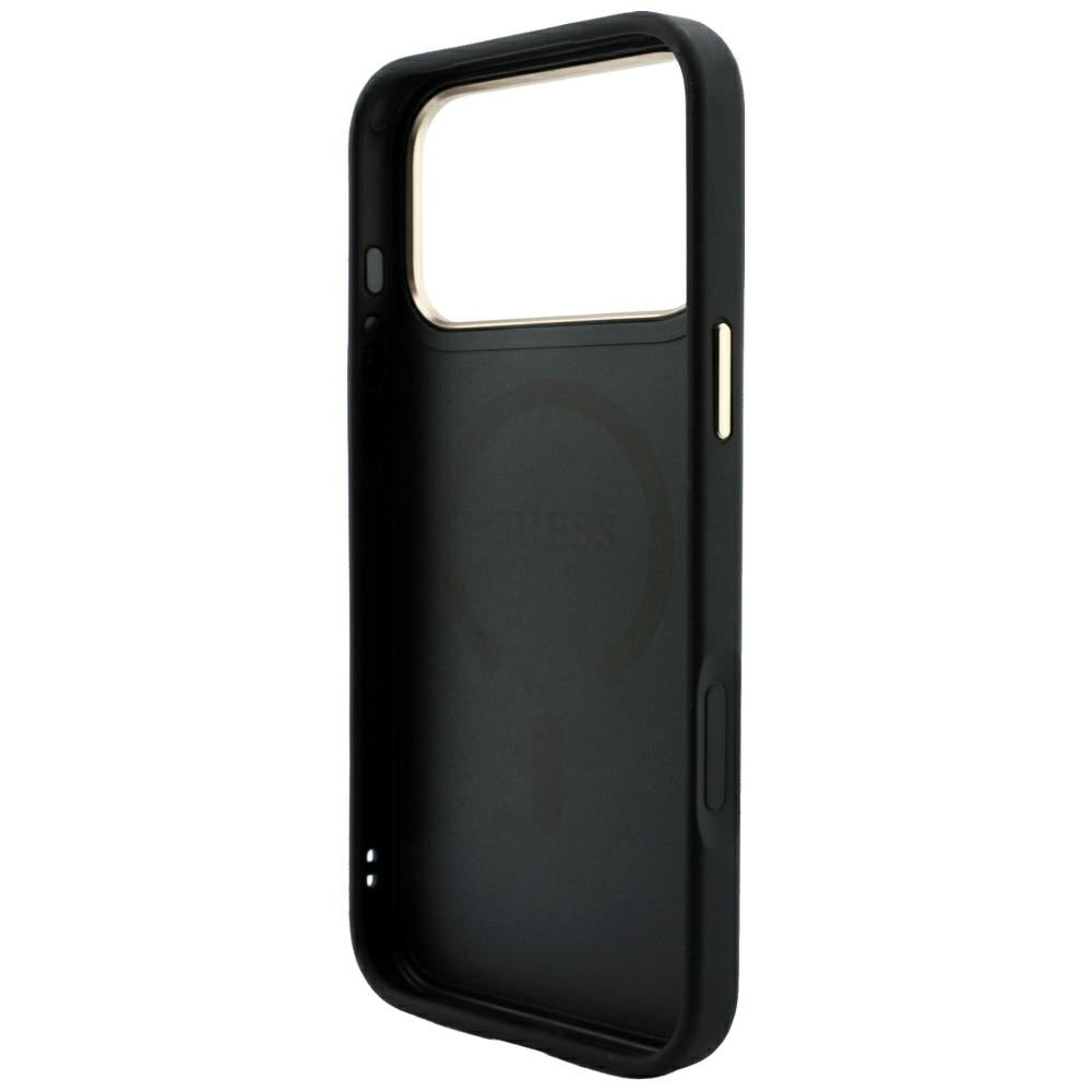 Funda MagSafe para Apple iPhone 18 Pro Max / 17 Pro Max, Guess, 4G Embossed Classic, Negra