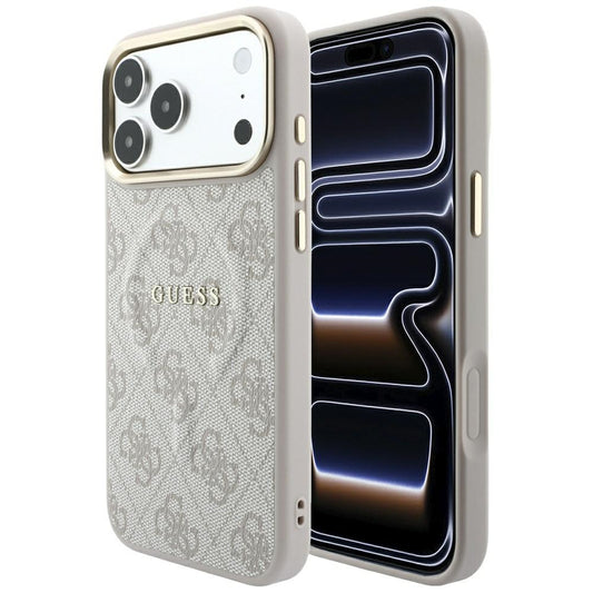Funda MagSafe para Apple iPhone 18 Pro Max / 17 Pro Max, Guess, 4G Embossed Classic, Rosa