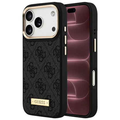 Funda MagSafe para Apple iPhone 18 Pro Max / 17 Pro Max, Guess, 4G Logo Plate, negra