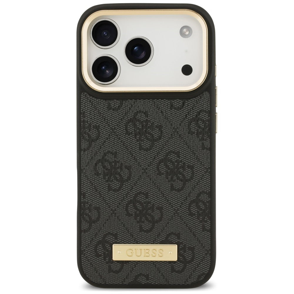 Funda MagSafe para Apple iPhone 18 Pro Max / 17 Pro Max, Guess, 4G Logo Plate, negra
