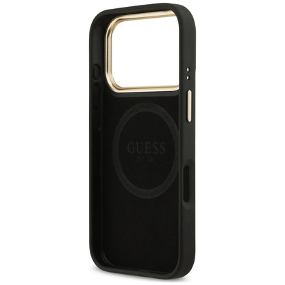 Funda MagSafe para Apple iPhone 18 Pro Max / 17 Pro Max, Guess, 4G Logo Plate, negra