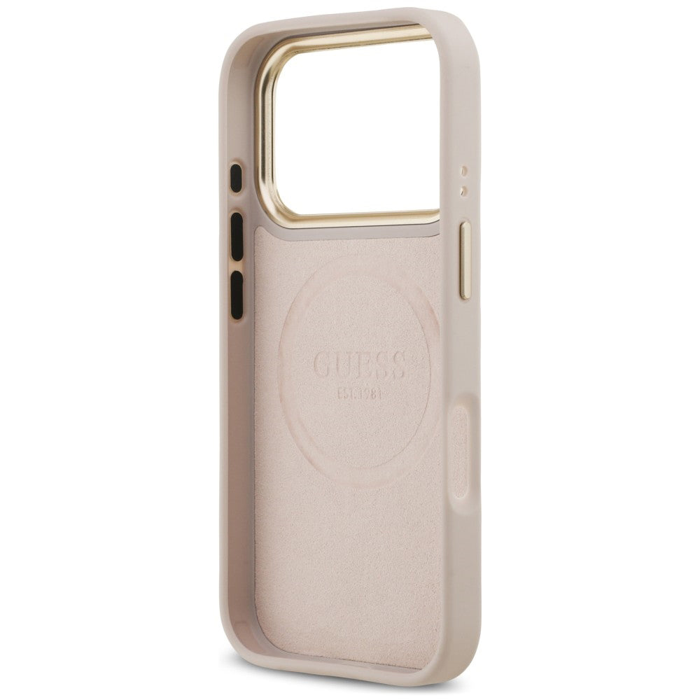 MagSafe Case for Apple iPhone 18 Pro Max / 17 Pro Max, Guess, 4G Logo Plate, Pink