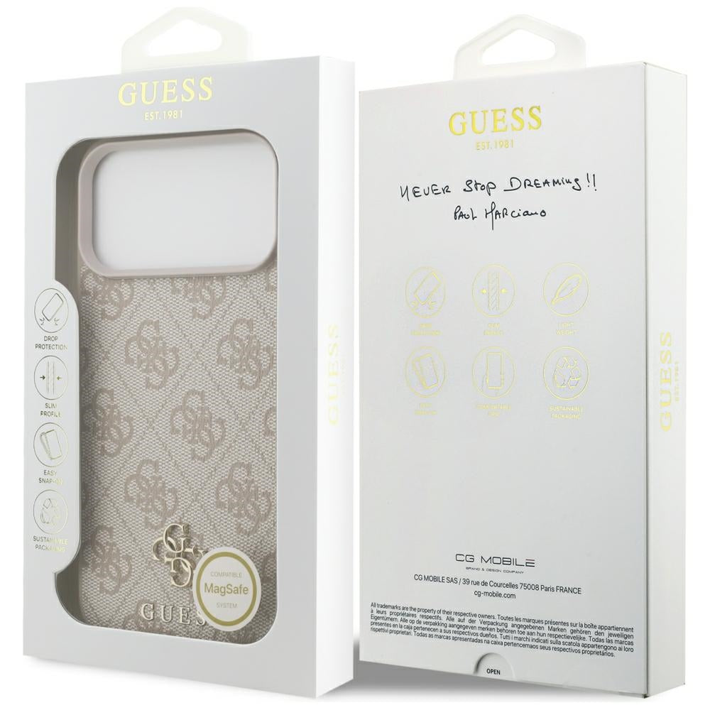 Funda MagSafe para Apple iPhone 18 Pro Max / 17 Pro Max, Guess, 4G Small and Classic, Rosa