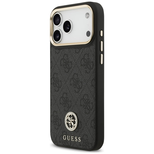 Funda MagSafe para Apple iPhone 18 Pro Max / 17 Pro Max, Guess, logo 4G con strass, negra