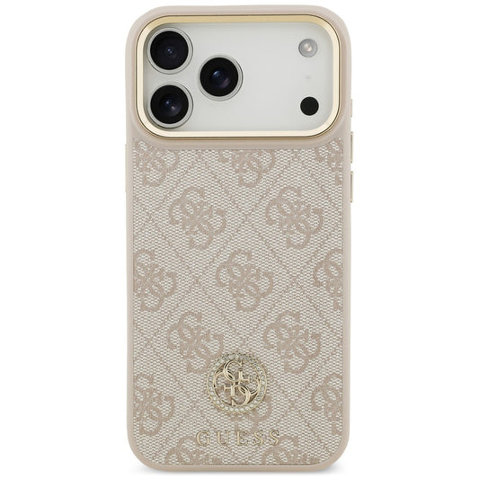 Funda MagSafe para Apple iPhone 18 Pro Max / 17 Pro Max, Guess, logo 4G con strass, rosa