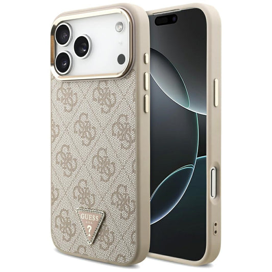 Funda MagSafe para Apple iPhone 18 Pro Max / 17 Pro Max, Guess, Logo Triángulo 4G, Rosa