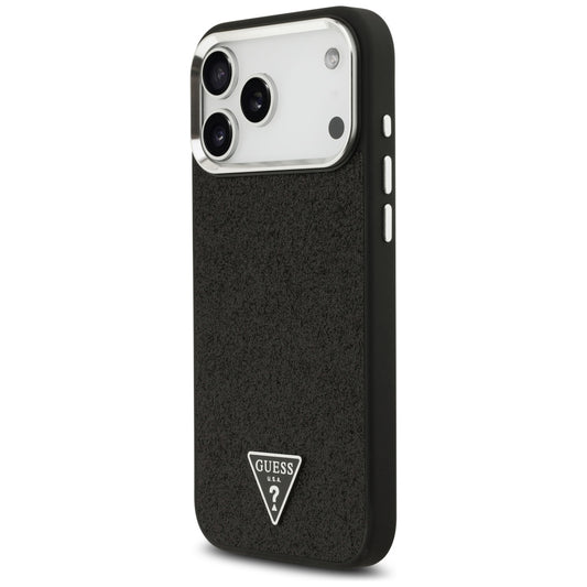 MagSafe Case for Apple iPhone 18 Pro Max / 17 Pro Max, Guess, Glitter Triangle Logo, Black