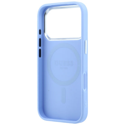 Funda MagSafe para Apple iPhone 18 Pro Max / 17 Pro Max, Guess, Logotipo Triángulo Granulado, Azul