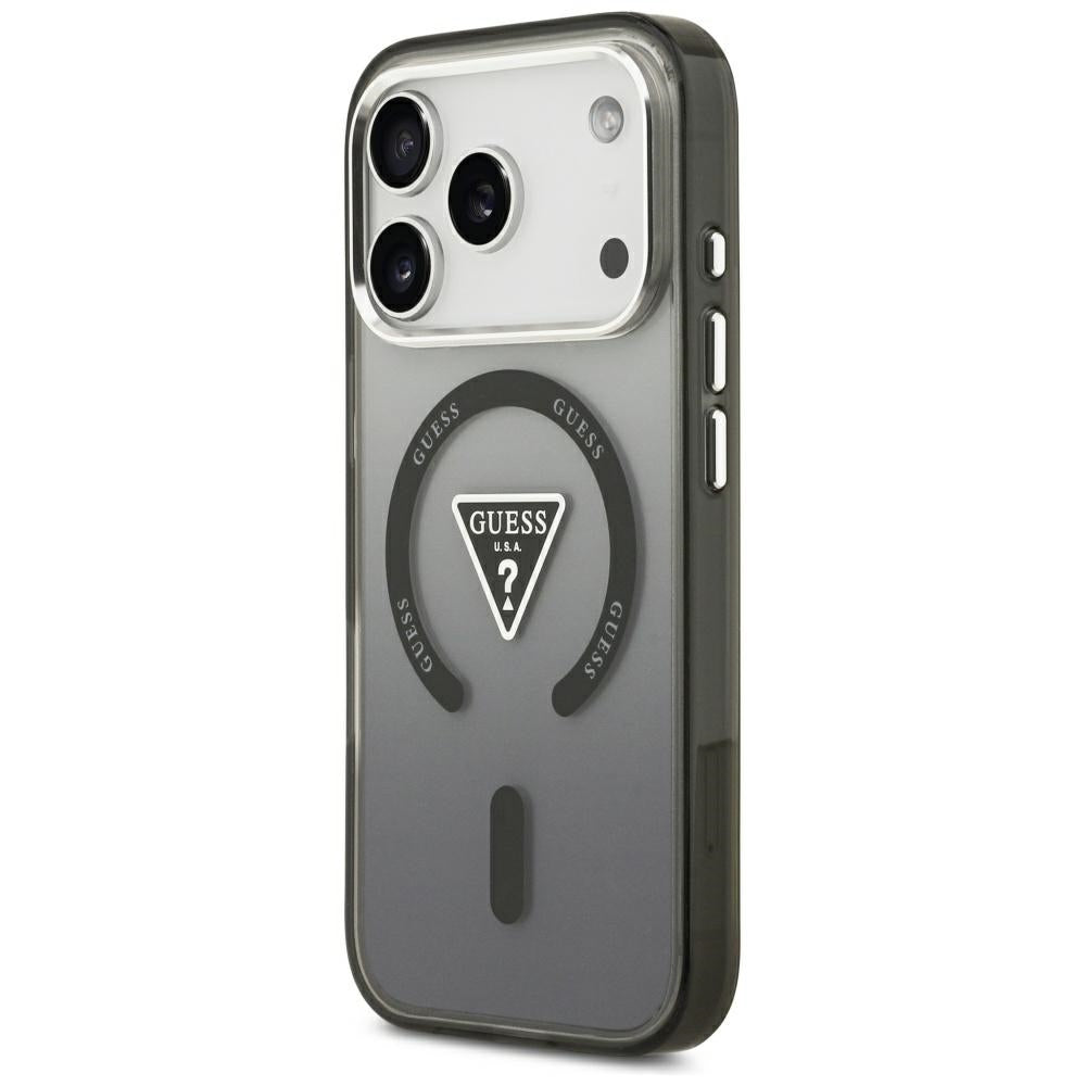 Funda MagSafe para Apple iPhone 18 Pro Max / 17 Pro Max, Guess, IML Gradient Triangle Logo, negra
