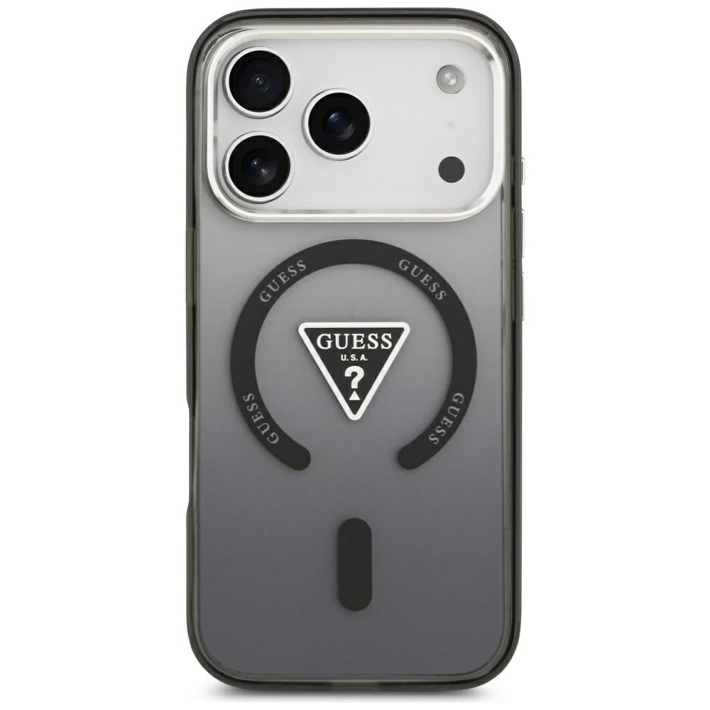 Funda MagSafe para Apple iPhone 18 Pro Max / 17 Pro Max, Guess, IML Gradient Triangle Logo, negra