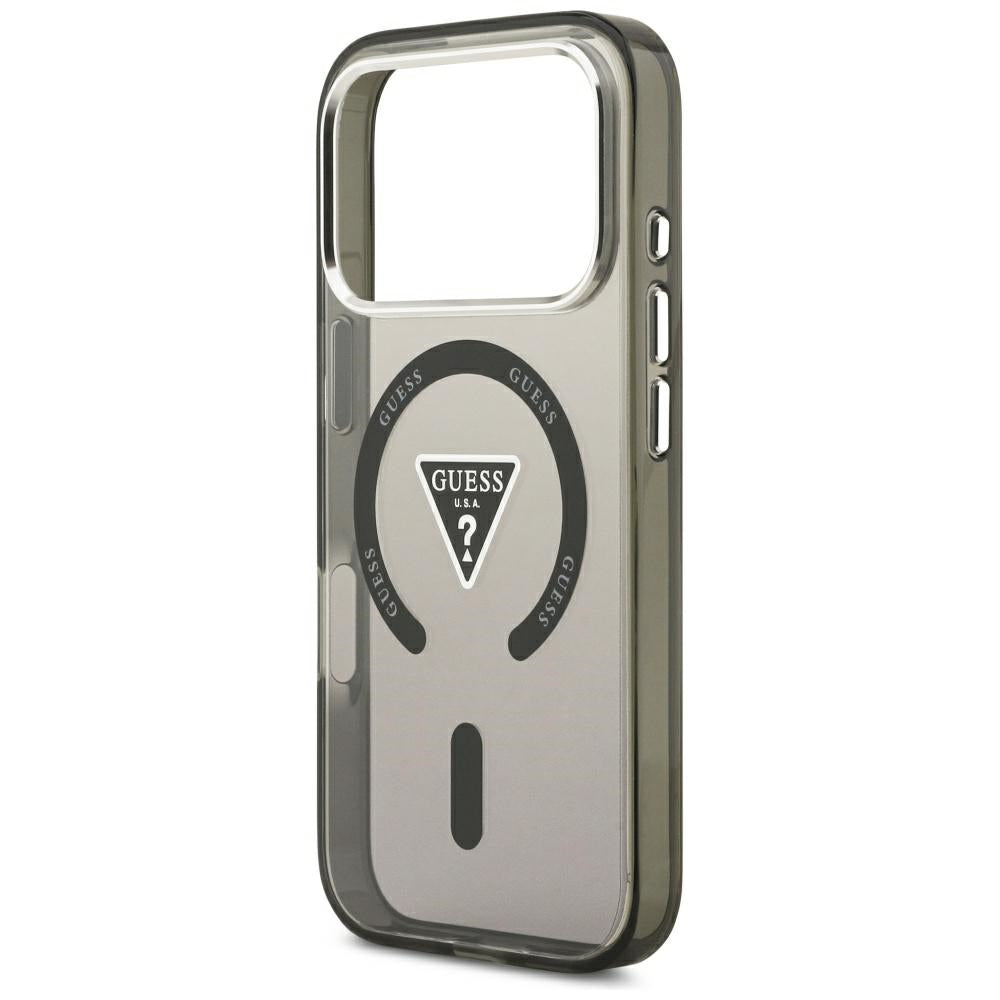 Funda MagSafe para Apple iPhone 18 Pro Max / 17 Pro Max, Guess, IML Gradient Triangle Logo, negra