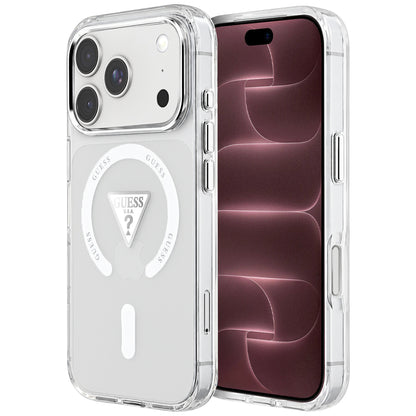 Funda MagSafe para Apple iPhone 18 Pro Max / 17 Pro Max, Guess, IML Gradient Triangle Logo, Transparente