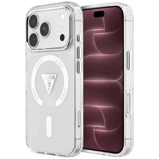 Funda MagSafe para Apple iPhone 18 Pro Max / 17 Pro Max, Guess, IML Gradient Triangle Logo, Transparente