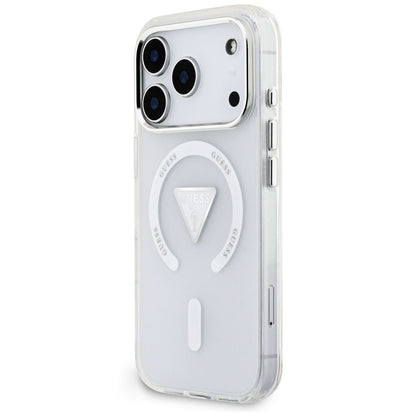 Funda MagSafe para Apple iPhone 18 Pro Max / 17 Pro Max, Guess, IML Gradient Triangle Logo, Transparente