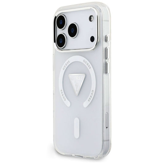 Funda MagSafe para Apple iPhone 18 Pro Max / 17 Pro Max, Guess, IML Gradient Triangle Logo, Transparente